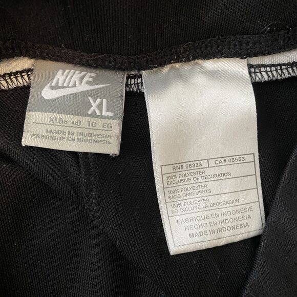 Nike Cropped Pants Stretch Elastic Waist Pull-On Womens Size XL Black White - Picture 3 of 8